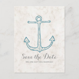 Cartão Postal De Anúncio Âncora Real Blue Rustic Salva o Cartão-postal
