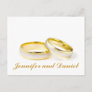 Cartão Postal De Anúncio Anéis de Casamento Dourado Salve os Cartões-postai