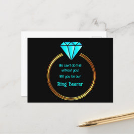 Cartão Postal De Anúncio Anel Dourado Em Um Fundo Preto