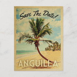 Cartão Postal De Anúncio Anguilla Salve A Data Vintage Praia Palmeira