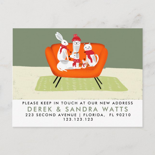 Cartão Postal De Anúncio Animais Adoráveis Que Movimentámos, Cães, Gatos, C (Frente)