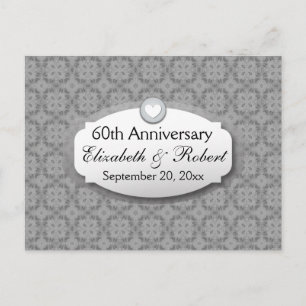 Cartão Postal De Anúncio Aniversário de 60 anos de Casamento Aniversário de