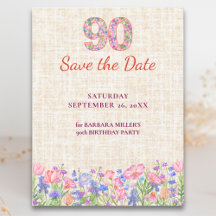 Aniversário de 90 anos Elegante para Ela - Flores 