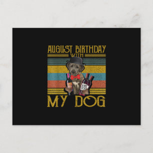 Cartão Postal De Anúncio Aniversário De Agosto Com O Meu Cão De Wolfhound