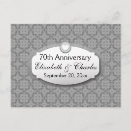 Cartão Postal De Anúncio Aniversário de Casamento de 70 Anos Platina Z03