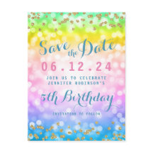 Aniversário de criança Party Salvar A Data Unicorn