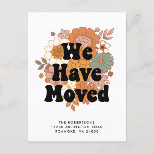 Cartão Postal De Anúncio Anos 60 Hippie Poder da Flor Retro Novo Endereço