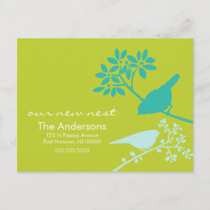 Cartão Postal De Anúncio Anunciamentos de Movimentação de Pássaros Colorido