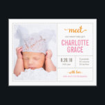 Cartão Postal De Anúncio ANUNCIE O NASCIMENTO DELA Moderno<br><div class="desc">Simplesmente moderno. Sempre elegante. © www.themodcards.com</div>