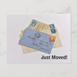 Cartão Postal De Anúncio Apenas Movimentou A Antiga Carta De Posto Vintage
