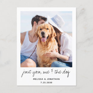 Cartão Postal De Anúncio Apenas Você Eu E O Cachorro Casamento Salve A Data