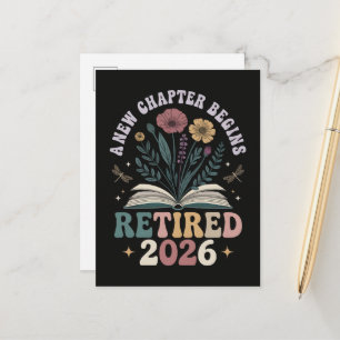 Cartão Postal De Anúncio Aposentado 2026 Um Novo Capítulo Começa