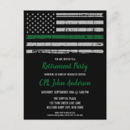 Cartão Postal De Anúncio Aposentadoria Militar Linha Verde Fina do Exército