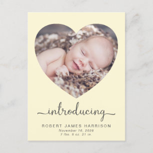 Cartão Postal De Anúncio Apresentando Fotos Bebê Recém-Nascido Amarelo