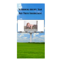 Cartão Postal De Anúncio Apresentando o nosso garoto, Name Baby Photo