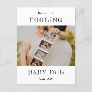 Cartão Postal De Anúncio April Fools Pregança revela/ nascimento