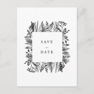 Cartão Postal De Anúncio Aquarela Botânica Save the Date