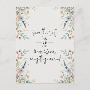 Cartão Postal De Anúncio Aquarela Floral Flores Silvestres Primavera Salvar