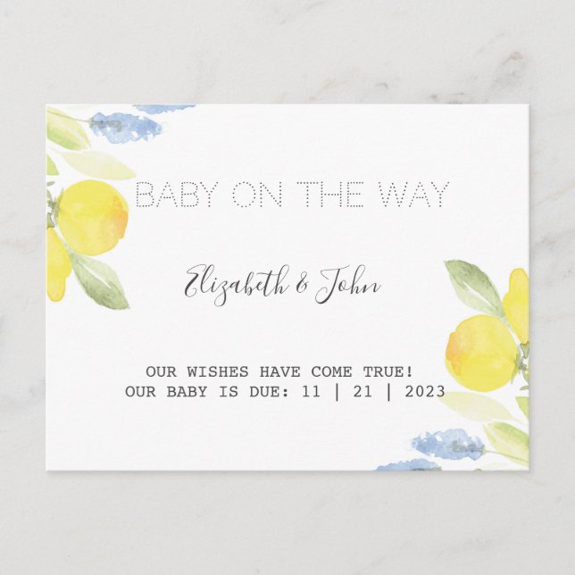 Cartão Postal De Anúncio Aquarela Limões (Frente)