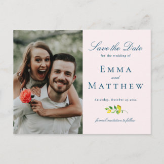 Cartão Postal De Anúncio Aquarela Minimalista Limão - QR & Foto