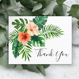 Cartão Postal De Anúncio Aquarela Tropical Obrigado Obrigado Cartão-Postal