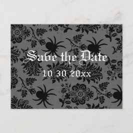 Cartão Postal De Anúncio Aranha Damask em Linho Cinza Save the Date