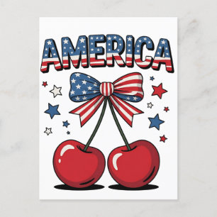Cartão Postal De Anúncio Arco americano de Cherry Aestic EUA Flag