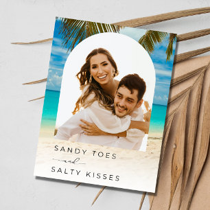 Cartão Postal De Anúncio Arco de Casamento na Praia Foto Orçamento Save the
