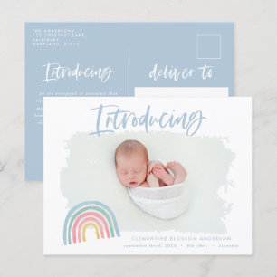 Cartão Postal De Anúncio Arco-íris moderno apresentando nascimento fotográf