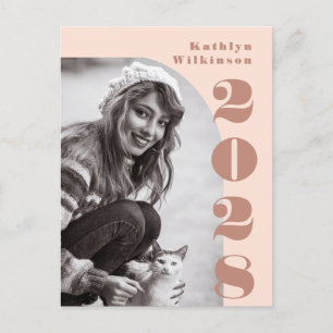 Cartão Postal De Anúncio Arco Rosa Moderno em Script Negrito Foto Gradu