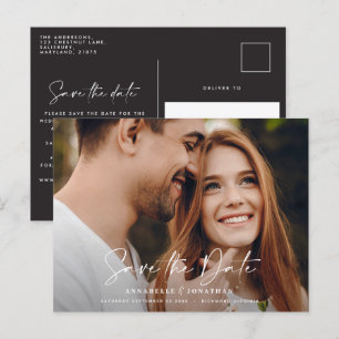 Cartão Postal De Anúncio Argumento casual moderno para o casamento da tipog