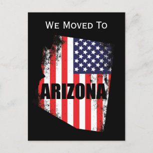 Cartão Postal De Anúncio Arizona Mapeia Liberdade de Bandeira Americana em 