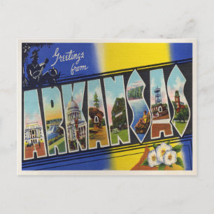 Cartão Postal De Anúncio Arkansas Antigo