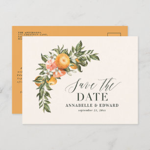 Cartão Postal De Anúncio Arranjo elegante de citrinos botânicos modernos