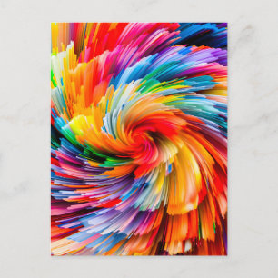 Cartão Postal De Anúncio Arremolinado Moderno Abstrato Arco-íris