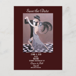 Cartão Postal De Anúncio Art Deco Dancers, Salve a data, Cartão-postal