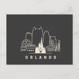 Cartão Postal De Anúncio Arte da Silhueta da Moderna Skyline de Orlando Fló