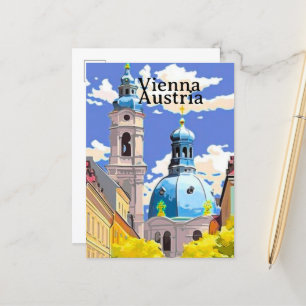 Cartão Postal De Anúncio Arte de cartão-postal de viagem de Viena, arte de 