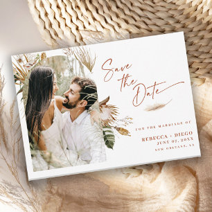 Cartão Postal De Anúncio Arte de Casamento Arqueado Boho Moderno Salvar a D