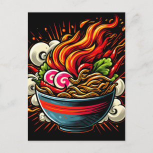 Cartão Postal De Anúncio Arte de Rua de Ramen Japonês Apimentado