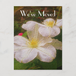 Cartão Postal De Anúncio Arte Floral Clematis Novo Endereço