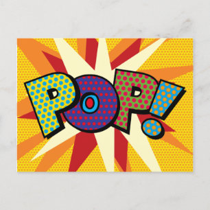 Cartão Postal De Anúncio Arte Pop de Quadrinhos Retrô Divertidos POP