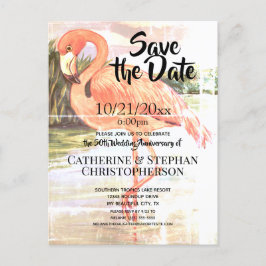 Cartão Postal De Anúncio Artístico Vintage Pink Flamingo, Aniversário do Ca