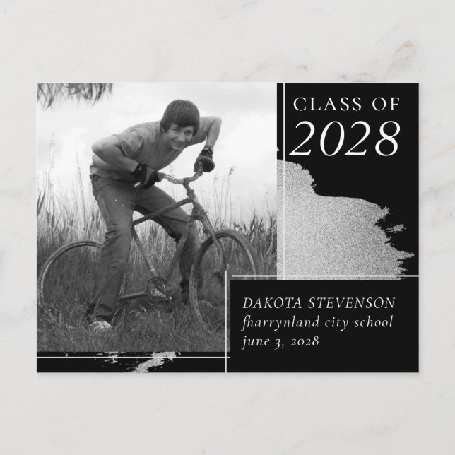 Cartão Postal De Anúncio Artsy Graduation | Foto simples de abertura de Abs (Frente)