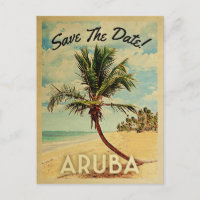 Aruba Salve A Árvore Da Palma Da Praia Da Vintage
