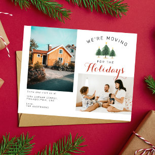 Cartão Postal De Anúncio Árvore de Natal de Foto de Duas Famílias Estamos