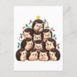 Cartão Postal De Anúncio Árvore de Natal Hedgehog Feliz Natal Natal Natal N
