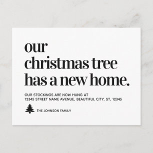 Cartão Postal De Anúncio Árvore de Natal Tem Novo Endereço Residencial Move