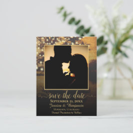 Cartão Postal De Anúncio Árvore de outono e luzes sem casamento de fotos Sa