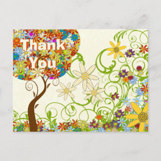 Cartão Postal De Anúncio Árvore foliar de papelada florestal entalada